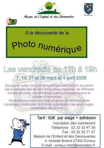 Affiche Stage PhotoNumérique 2008
