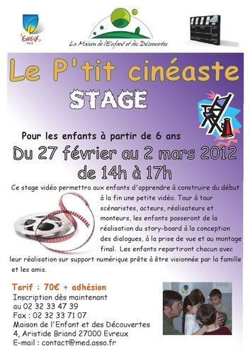 Affiche Stage Petit Cinéaste 2012